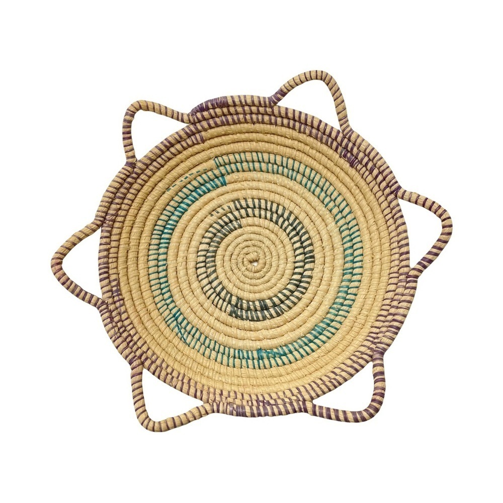 HANDMADE Coiled Woven Trinket 6” Wall Basket